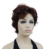 Lydell Short Hair Wigs for Women with Bangs Dark Auburn