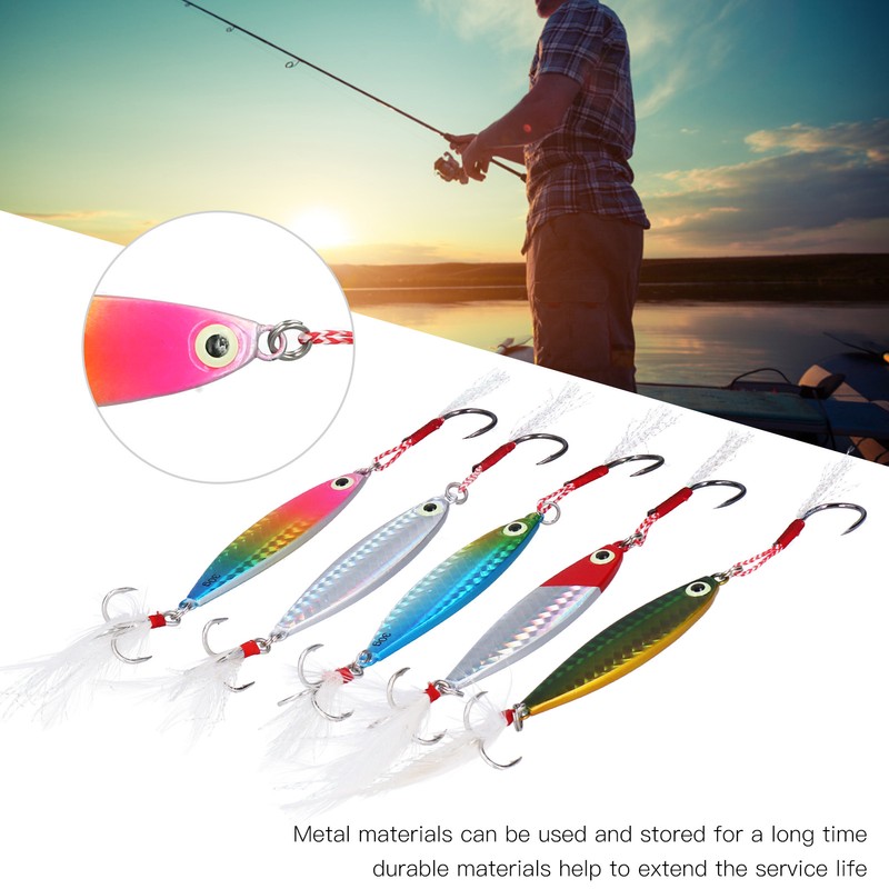 Long Shot Iron Plate Artificial Spoon Metal Lure Bait Set