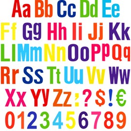 Tenare 268 Pcs Bulletin Board Letters Alphabet Letters Numbers and Punctuation Cutouts Letters Fun Bulletin Board Set for Chalkboard Bulletin Board Display(3.5 Inches,Rainbow Color)