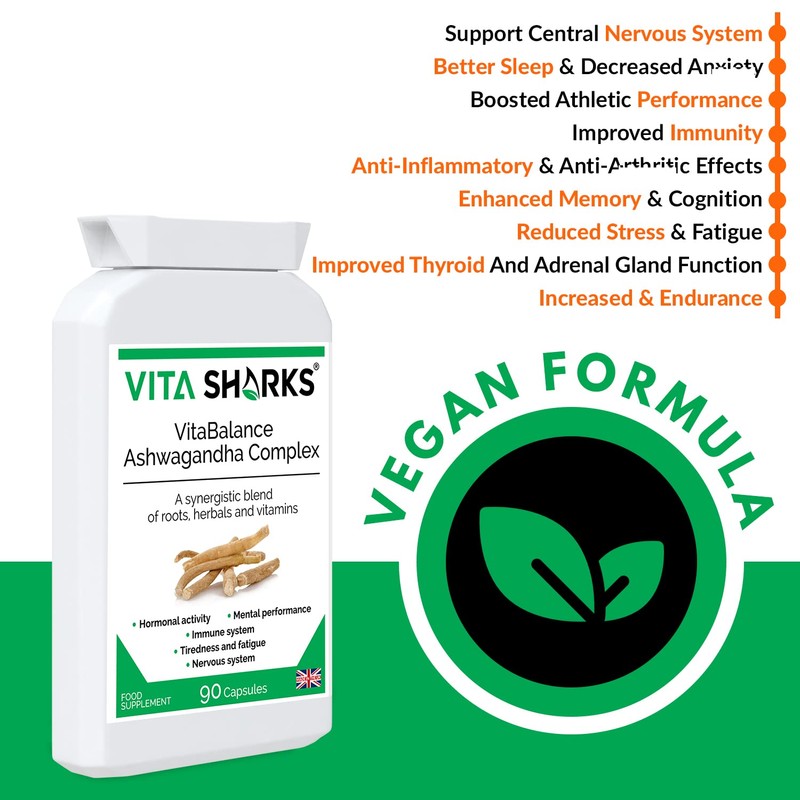 VitaBalance Ashwagandha Complex: Stress Relief & Adaptogen | Vegan |