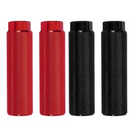 PATIKIL Bike Pegs Fit 3/8 Inch Axles, 4 Pack Aluminum Alloy Anti-Skid Lead Foot Bicycle Peg Back Seat Stands for BMX Mountain Dirt Bike Cycling Rear Stunt Pegs, Red/Black