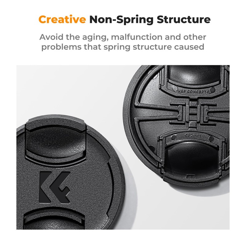 K&F Concept 40.5mm Lens Cap 2 Pack Snap-on Front Camera