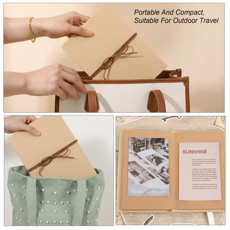 6x8 Inch Accordion Scrapbook Album, Stretchable Folding Photo Memory Book