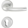 Hoppe Tokyo Door Handle Set with Rosette PZ Cylinder, Silver