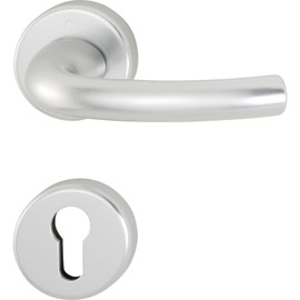 Hoppe Tokyo Door Handle Set with Rosette PZ Cylinder, Silver Anodised 2951782