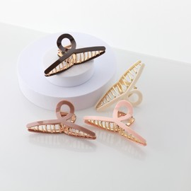 (4 types) Glossy gold point hair pin Snow / (4종) 유광 금색 포인트 헤어 집게핀 스노우