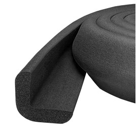 Kidkusion Baby Proof Edge Guards for Safety | Made in The USA | 28 Feet | Black | Edge Protectors for Furniture, Tables, Fireplaces | Heavy Duty Tape Included