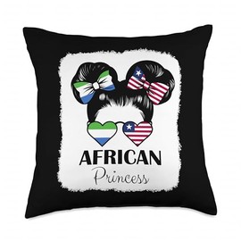African Princess Roots Sierra Leone and Liberia Mix Heritage Throw Pillow