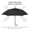 G4Free 52/62inch Wooden J Handle Golf Umbrella Windproof Classic Stick
