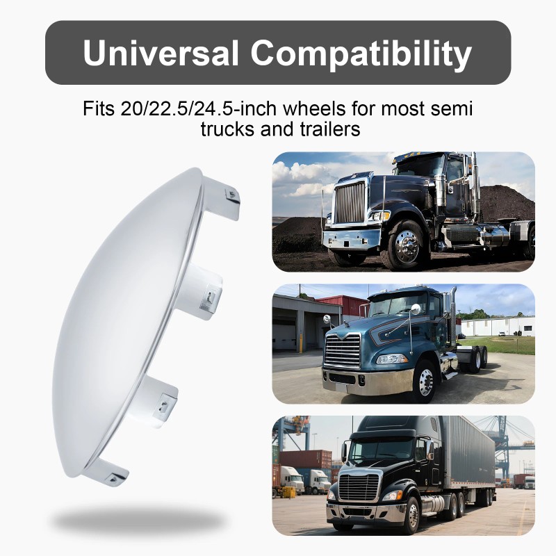 Chrome Hub Cap Covers for Semi Truck 8.9" Hub Caps,