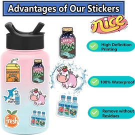 120Pcs Water Bottle Stickers for Kids, Cute Stickers, Kids Stickers Waterproof Aesthetic Vinyl Stickers, Water Bottle Stickers for Kids Teens Girls Adults