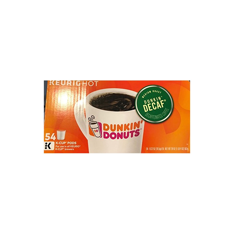 Dunkin' Donuts Decaf K-Cup Pods for Keurig Brewers, 54 Count