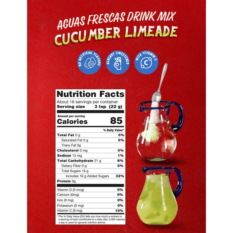 Klass Aguas Frescas | Drink Mix Cucumber Limeade | Flavors