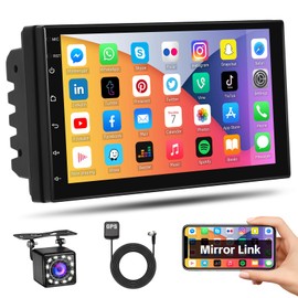 Inefala Android 13 Double Din Car Stereo with GPS Navigation Backup Camera, 7 inch Touchscreen Car Radio Android with GPS WiFi EQ SWC FM RDS Radio