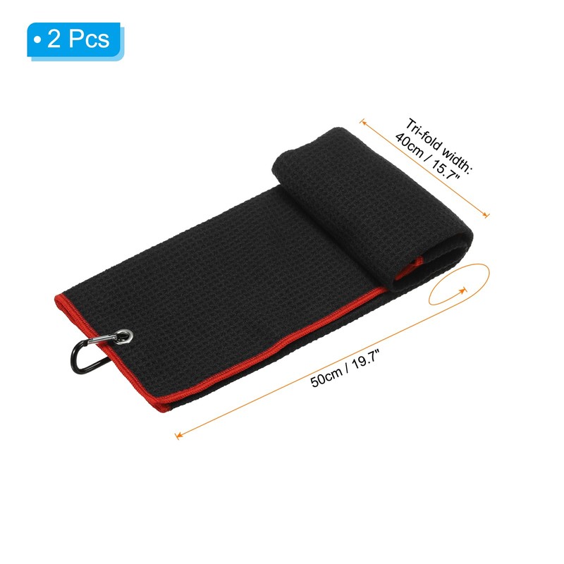 PATIKIL 50 x 40cm Tri-Fold Golf Towel 2 Pcs Microfiber