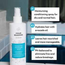 No nothing Very Sensitive Moisture Mist - Moisturizing and Conditioning Leave-in Mist | Unscented, Vegan, Hypoallergenic, Sensitive Detangling spray - 8.5 fl oz (New Packaging)