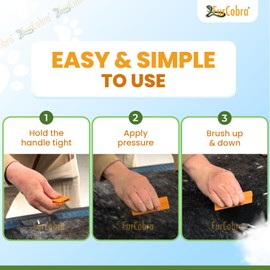 FURCOBRA Pro Pet Hair Remover 4.3” – Dog & Cat Hair Remover for Car, Couch, Carpet, Bed & Furniture – Reusable Dual-Blade Pet Hair Scraper for Auto Detailing, Home & Upholstery