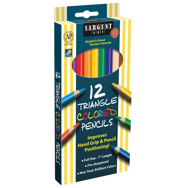 Sargent Art 22-7206 Triangle Colored Pencils, 12 Count