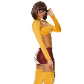 Forplay Women's That Solves That Cartoon Character Costume, Mustard, M/L