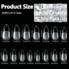 LLMSIXI 240PCS Nail Tips, Medium Almond Press on Nails with
