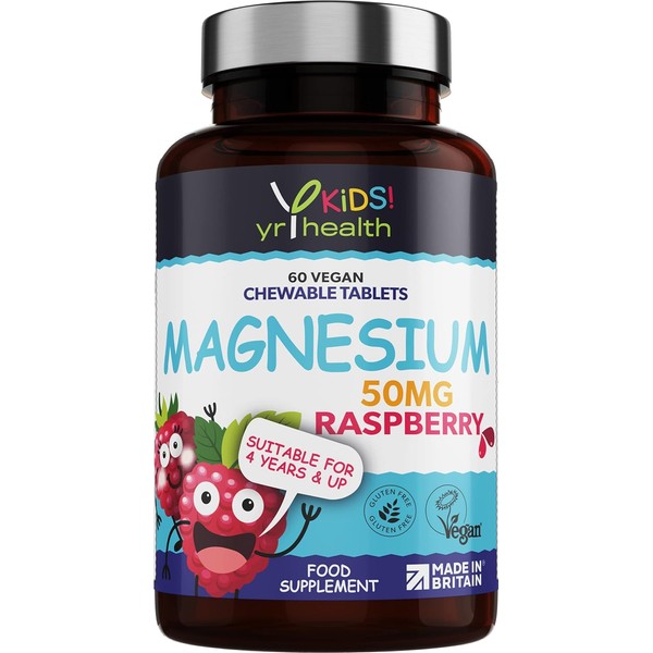 Kids Magnesium Tablets for Sleep, Anxiety and Ticks, 50mg Chewable