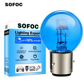 SOFOC -BA21D Motorcycle Halogen Headlight G40 Lamp Low Beam Design 12 V 45/40 W White 800LM Double Contact Plug & Play Pack of 1