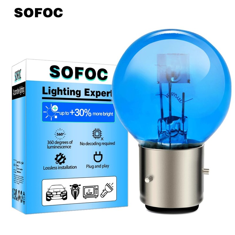 SOFOC -BA21D Motorcycle Halogen Headlight G40 Lamp Low Beam Design