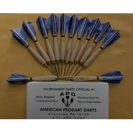 American Prodart Darts #1 Blue Camo Wooden Barrel 12pc Box-Steel Tip