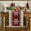 Artoid Mode Buffalo Plaid Snowflakes Christmas Table Runner, Seasonal Winter