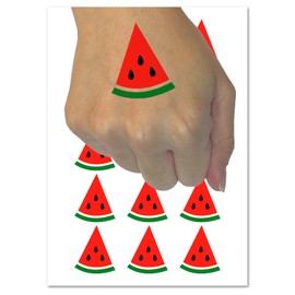 Watermelon Wedge Temporary Tattoo Water Resistant Fake Body Art Set Collection - 54 1" Tattoos (1 Sheet)