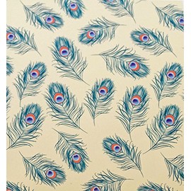 Peacock Feathers suttons Printed Patterned Tissue Wrapping Paper Luxury 5 Sheets