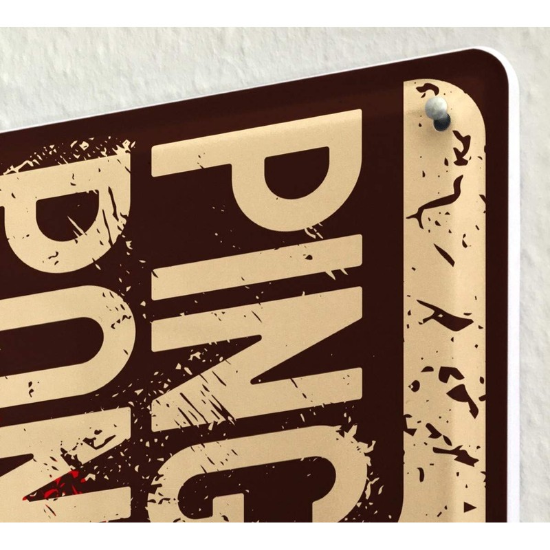 Tin Sign with Retro Table Tennis