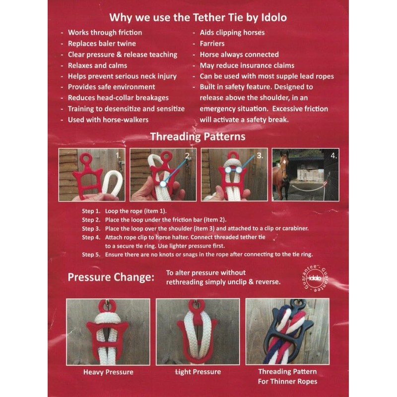Equipride Idolo Tether Tie Safety Horse Pony & Clip Quick