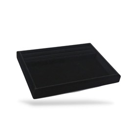 RegiProb Velour Accessory Tray Jewelry Tray with Ring Groove Display Case 30cm x 22cm Black