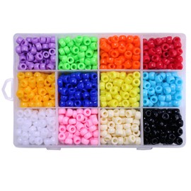 BEADNOVA Pony Beads Bulk Kandi Beads Mixed Color Plastic Rainbow Beads Opaque Assortment Box Set for Crafts