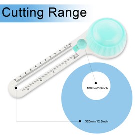 TIESOME Adjustable Circular Paper Cutter, with 3 Replacement Blades, Circle Cutter Tool Rotating Paper Cutter Circular Cutting Tool Paper Trimmer 3.9-12.6in for Scrapbooking Making Art DIY(Green)