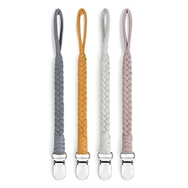 Sugee Pacifier Clip for Baby Boys Girls Paci Holder Universal Braided Pacifier Holder Leash Soothie Binky Clips by Hand-Made Braided 4 Pack