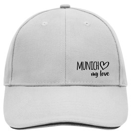 huuraa Munich My Love Unisex Cap Munich Gift Idea, Dark grey/white, Unit size