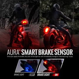 OPT7 Aura Motorcycle LED Accent Lighting Kit, RGB Multi-Color Lights Kit with Remote, Motorcycle Lights Underglow Strips Accessories with Switch for Cruisers, 10pc Single Row