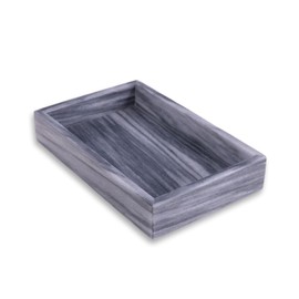 Bey-Berk Ezra Carrera Genuine Marble Guest Towel Tray (Grey), 9" x 5.75" Bathroom Counter Organizer, Sculpted Marble Luxury Accent