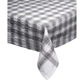 Seersucker Check 100% Cotton Pack of 4 Traditional Napkins 18” x 18” Garden Picnic Linen (Smoke Grey)