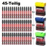 Geinxurn Pozidriv Impact Resistant Screwdriver Bits Set, 45 Pieces, 50