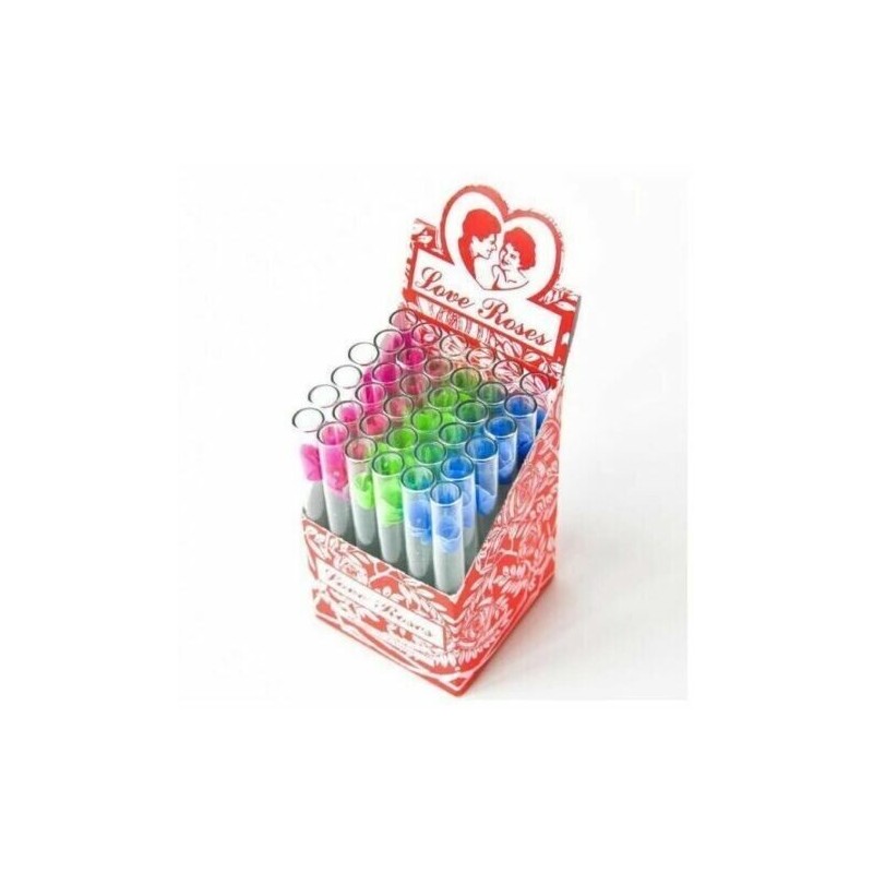 Love Roses Glass Tubes 36pcs/Box **Wholesale Value**