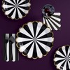 C.R. Gibson TW12-25843 Black and White Pinwheel Scallop Edge Disposable
