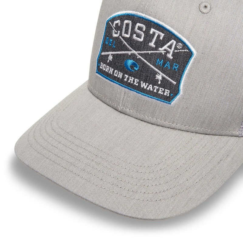 Costa Del Mar Mens Spinners Trucker Hat, Concrete/Rusted, One Size