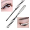 Dual head silver long eyelash grooming comb makeup accessory, 1 piece / 듀얼헤드 실버 롱 속눈썹 정리 빗 메이크업 보조도구, 1개