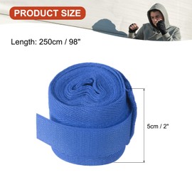 PATIKIL Boxing Hand Wraps, 98 Inch Length Elastic Boxing Wraps Cotton Fist Mitts Wrist Straps Protection for Muay Thai Martial Arts Kickboxing Bandages, Blue