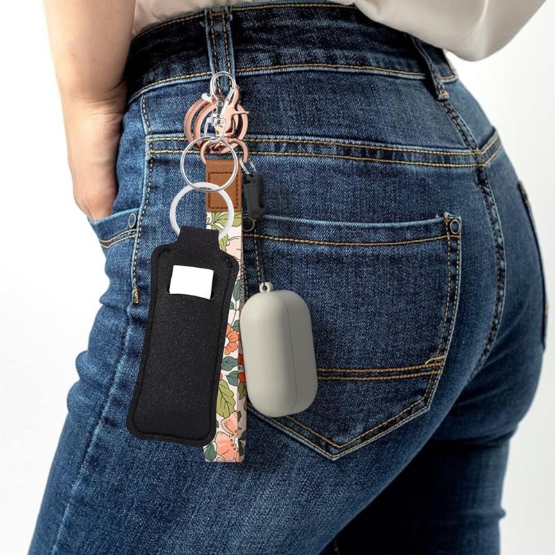 KUKEANVO Chap stick Holder | Lip Balm Holder Keychain with