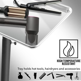 Saloniture Aluminum Salon Instrument Tray, Heavy-Duty Metal Rolling Base