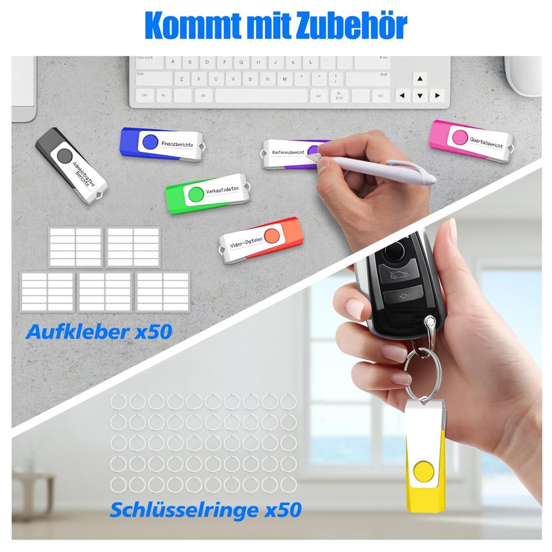 TEWENE USB Stick 1 GB 50 Piece Set, USB Memory